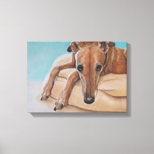 Harley Greyhound Dog Art Impressão