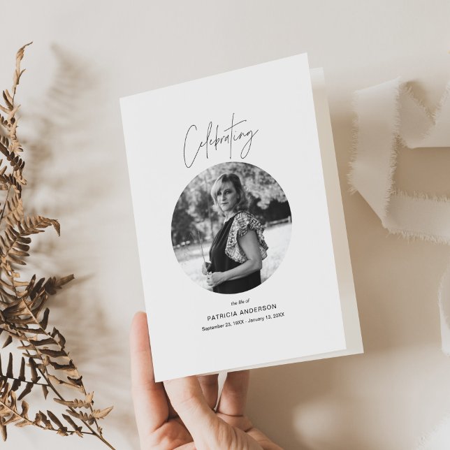 HARLOW Funeral Program, Cartão Obituário Dobrado (Criador carregado)