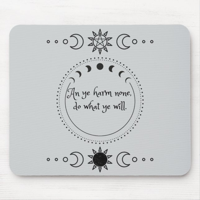 Harm None Wicca Mousepad (Frente)