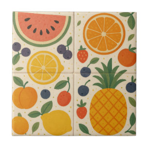 Harmonia de Fruta de Verão - Azulejo cerâmico de a
