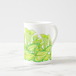 "Harmonia em Verde" em uma Caneca China Óssea