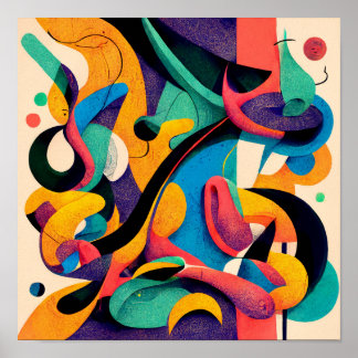 "Harmonia Geométrica" - Poster de Arte Digital Abs