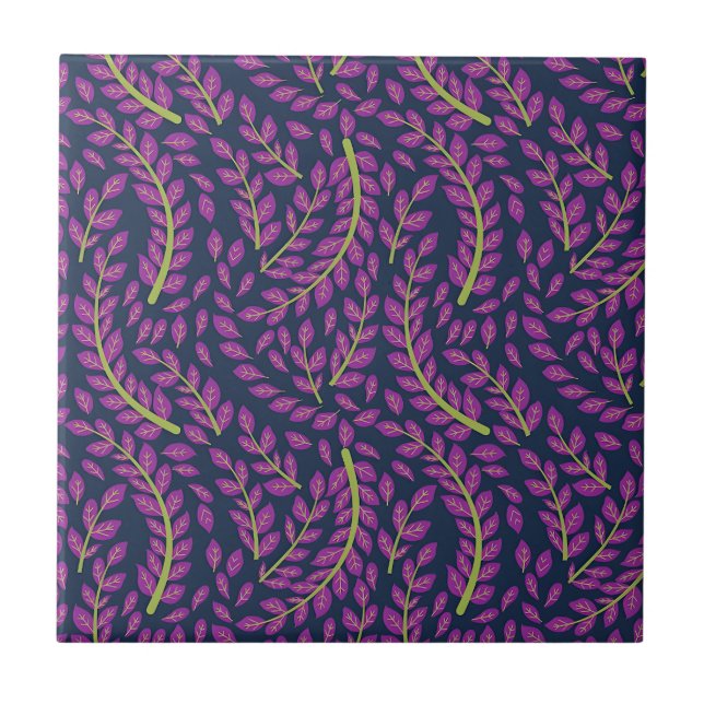 Harmonious Botanical Art on Dark Blue Background (Frente)