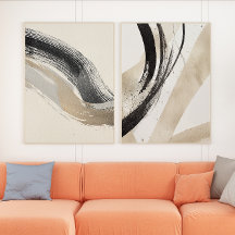 Harmony Duo - Par de Tinta Abstrato - Conjunto de 