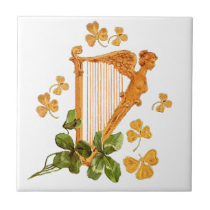 Harpa e trevos dourados de Ireland