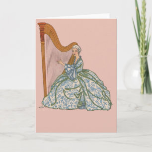 Harpist francês Notecards do vintage e cartão