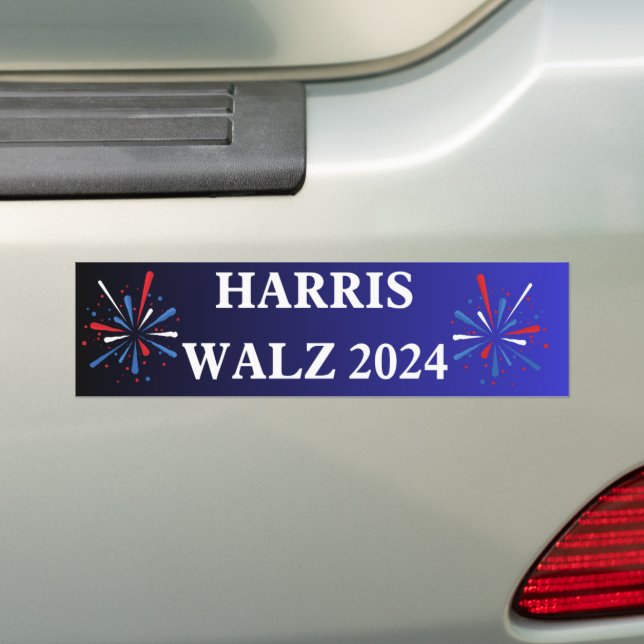 Harris Walz 2024 adesivo para-choques (No carro)