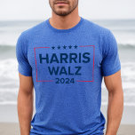 Harris Walz 2024 Eleito Blue Men<br><div class="desc">Kamala Harris para o presidente e Tim Walz para a vice-presidente 2024 da Eleição Presidencial dos EUA Blue Men's T-Shirt. Design simples e moderna em cores azuis e vermelhas marinhos com estrelas e faixas de sotaque.</div>