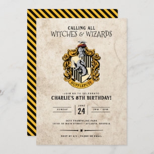 Harry Potter Birthday Convite Hufflepuff