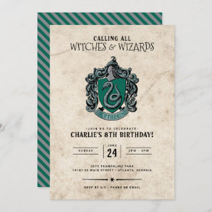 Harry Potter Birthday Convite Slytherin