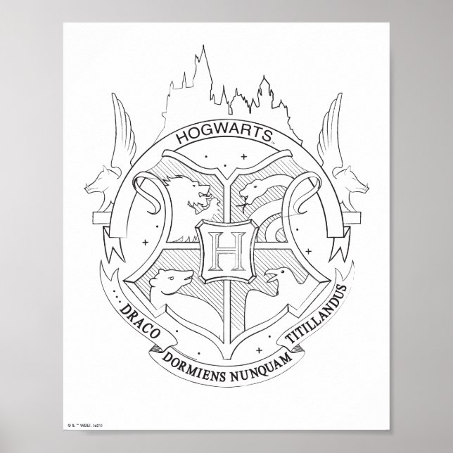 HARRY POTTER™ HOGWARTS™ CREST Coloring Poster (Frente)