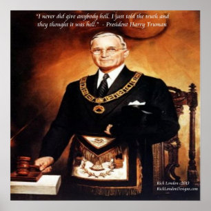 Harry Truman "Não deu "Em Hell" Poster de citaç