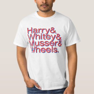 Harry & Whitey & Musser & camisa das rodas