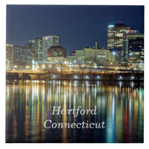 Hartford, fotografia de paisagem urbana rotulada e