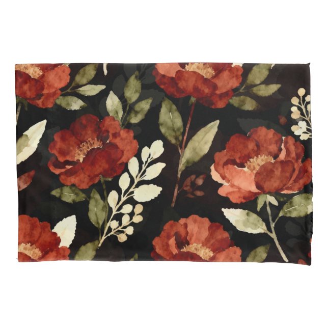 Harvest Ember Pattern | Rust Red & Olive Floral  (Frente)