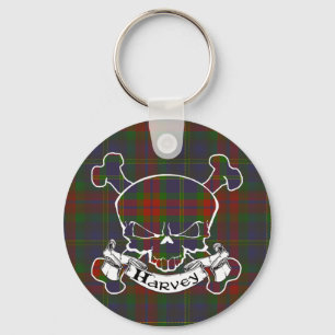 Harvey Tartan Skull Chaveiro