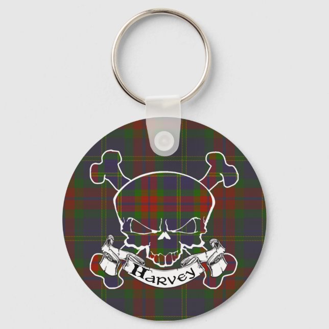 Harvey Tartan Skull Chaveiro (Frente)