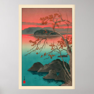Hasui Kawase Impressão de Folhas de Bordo Quieto C