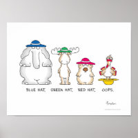 HAT AZUL, HAT VERDE, OOPS poster por Sandra Boynto
