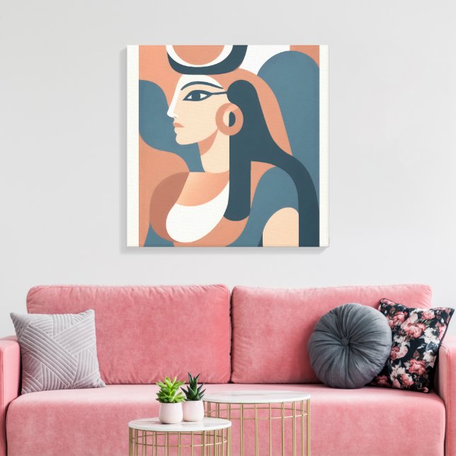 Hathor Egípcio Deusa Moderna Muralha de Canvas (Insitu(Sala de estar))
