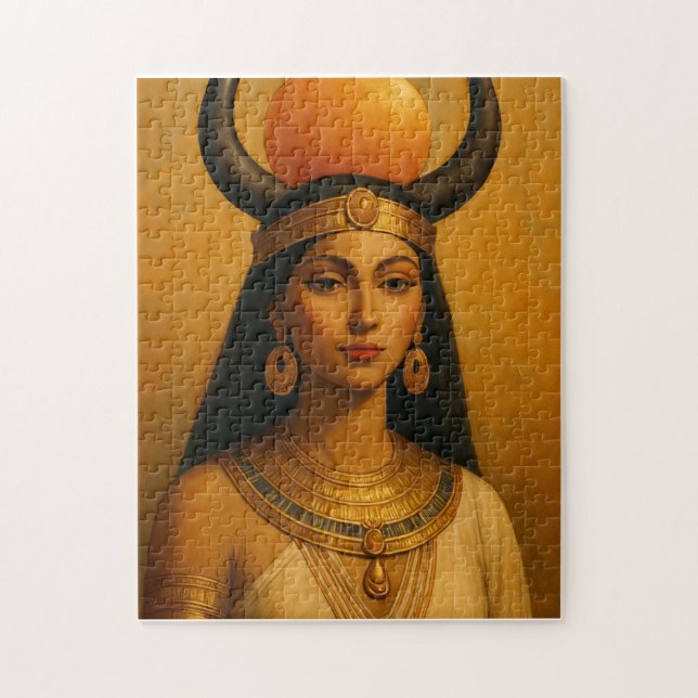 Hathor Goddese Quebra-cabeça - Arte Egípcia Antiga (Vertical)