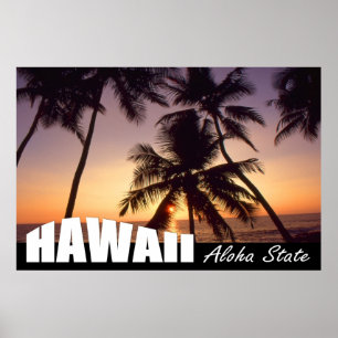 Havaí Aloha State USA Poster de viagens