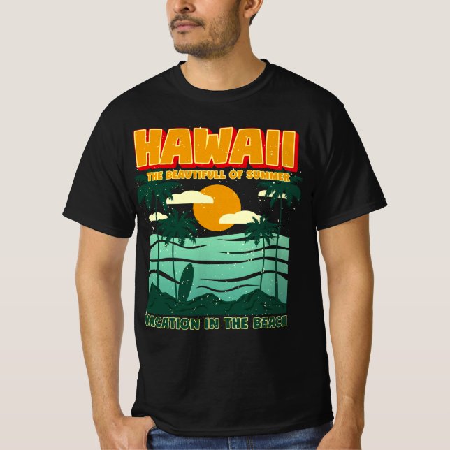 Havaí Férias na Camiseta Gráfica de Praia (Frente)