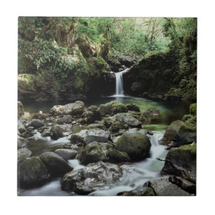Havaí, Maui, Uma cachoeira deságua na Piscina Azul