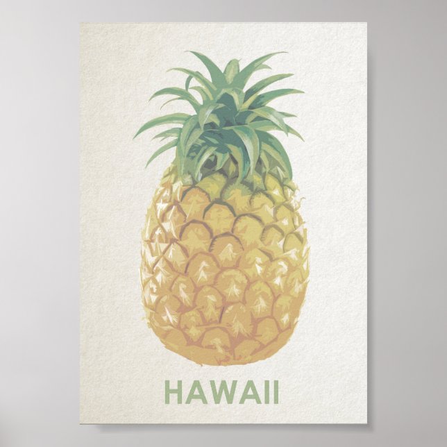 Havaí vintage retro pineapple poster (Frente)
