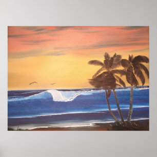 Havaiana: Capa de Mar no Sunset Painting Poster