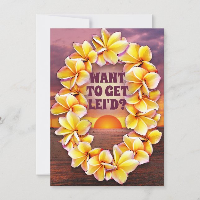 Havaiano Luau (texto personalizável) (Frente)