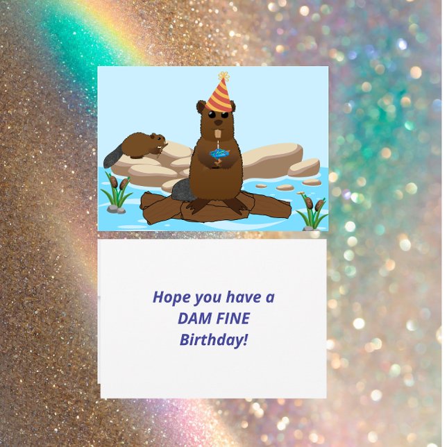 “Have a Dam Fine Birthday” Flat Greeting Card (Criador carregado)