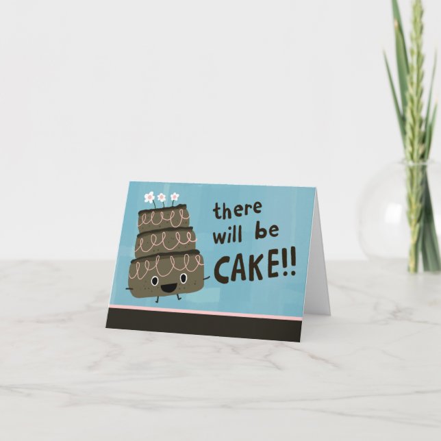 Haverá Bolo! Convite de festas Personalizado (Frente)