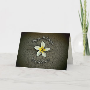 Hawaiai Happy Holidays plumeria saudando cartões