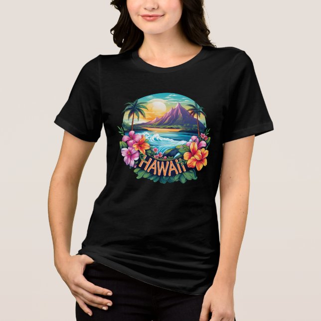 Hawaii Aloha Beach Flores Tropicais Viagem Art (Frente)