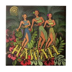 Hawaii Aloha Palm Hula Art Design