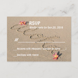 Hawaii Aloha Plumeria Flower Beach Weding RSVP