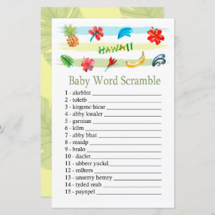 Hawaii Baby word scramble game