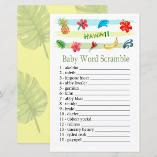 Hawaii Baby word scramble game