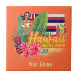 Hawaii Hula Dancer Retro Pacific Vintage Souvenir