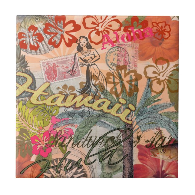 Hawaii Hula Viagem Flower Vintage (Frente)