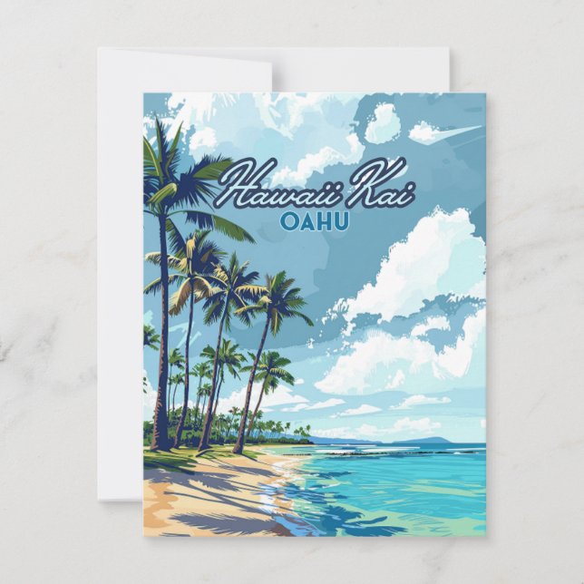 Hawaii Kai Honolulu Oahu Hawaii - Cartão Retro (Frente)