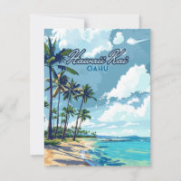 Hawaii Kai Honolulu Oahu Hawaii - Cartão Retro