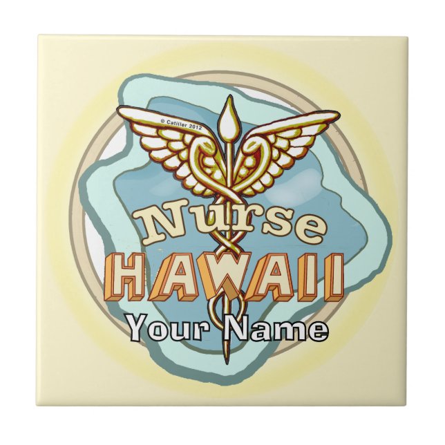 Hawaii Nurse Caduceus tile (Frente)