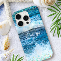 Hawaii turquesa azul oceano ondas confetti feminin