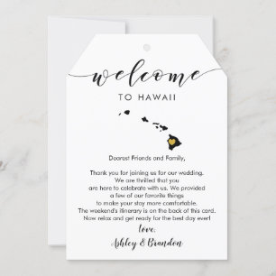 Hawaii Wedding Tag, Letra Itinerária