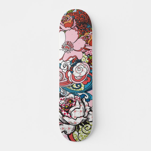 Hawaiian Floral Skateboard (Frente)