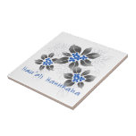 Hawaiian Holly Azulejo Trivets<br><div class="desc">Hau’oli Hanukaha é Hawai'ian por Happy Hanukkah! Esta ilustração mostra uma interpretação tropical do holly em cores de Chanucá e gradientes sutis. A inscrição é feita com neve para uma surpresa adicional.</div>