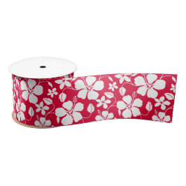 HAWAIIAN HULA (HIBISCUS) RED SATIN RIBBON