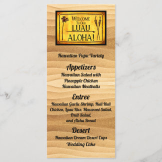 Hawaiian Luau Wedding Flat Menu